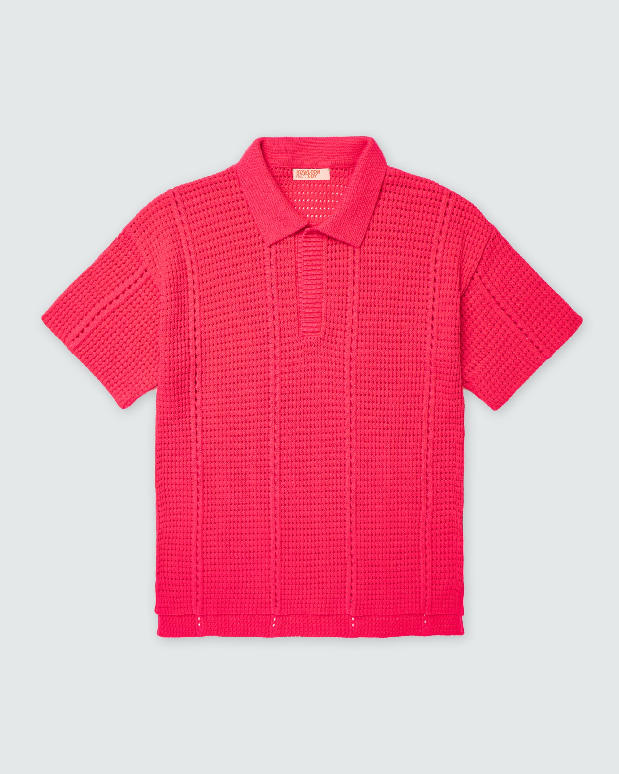 Open Knit Polo Shirt [Fuchsia] | KOWLOON CITY BOY